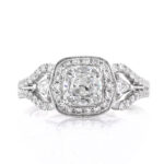 2 Carat Cushion Diamond Ring | Brilliant White | 14K White Gold | Modern Nobility | Heirloom