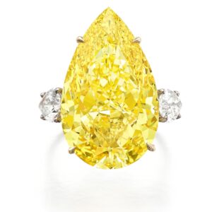 18 Carat Round Brilliant Statement | Fancy Yellow | 14K White Gold | Sunlit Royal Radiance