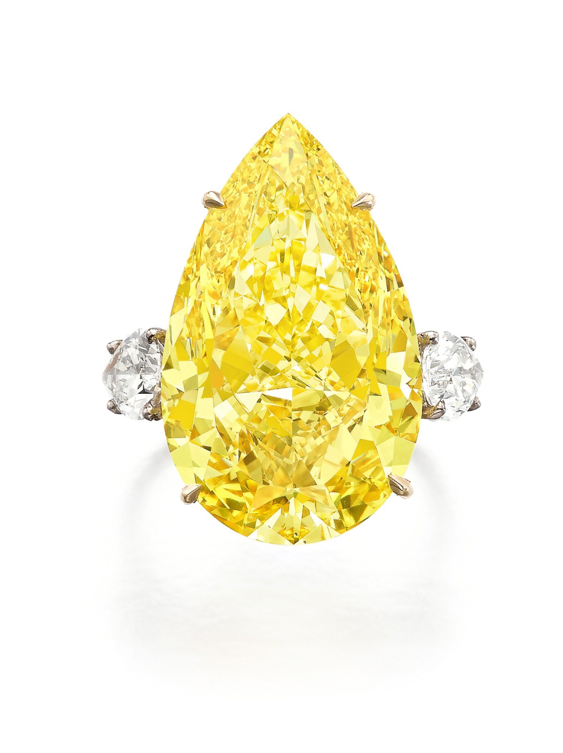 18-carat-exceptional-fancy-vivid-yellow-diamond-ring-1-950-000-front-view-primary.jpg 18 Carat Round Brilliant Statement | Fancy Yellow | 14K White Gold - Image 1