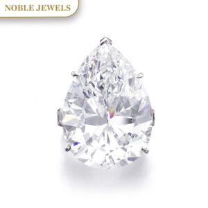 18 Carat Pear Statement | Brilliant White / D color | FL/IF | 14K White Gold