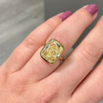 9.01 Carat Round Brilliant Statement | Fancy Yellow | 14K White Gold | Sunlit Royal Radiance - Image 2