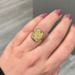 9.01 Carat Round Brilliant Statement | Fancy Yellow | 14K White Gold | Sunlit Royal Radiance