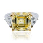 7.52 Carat Asscher Statement | Fancy Yellow | 18K White Gold | Rare Fancy-Color Splendour