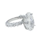 13.06 Carat Oval Diamond Ring | Brilliant White | 18K White Gold | Iconic Presence - Image 3