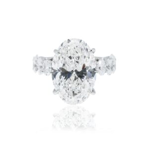 13.06 Carat Oval Diamond Ring | Brilliant White | 18K White Gold | Iconic Presence