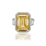 11.93 Carat Emerald-cut Statement | Fancy Yellow | 18K White Gold | Sunlit Royal Radiance
