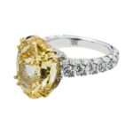 13.67 Carat Oval Statement | Fancy Yellow | 18K White Gold | Sunlit Royal Radiance - Image 4