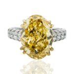 13.67 Carat Oval Statement | Fancy Yellow | 18K White Gold | Sunlit Royal Radiance