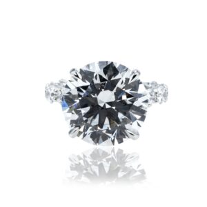 15.35 Carat Round Brilliant Diamond Ring | Brilliant White | 18K White Gold