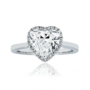 2.52 Carat Heart Shape Diamond Ring | Brilliant White | 18K White Gold | Effortless Elegance