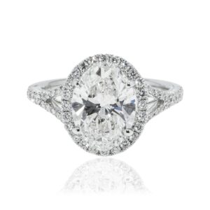 3.29 Carat Oval Diamond Ring | Brilliant White | 18K White Gold | Modern Nobility | Heirloom