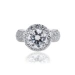 3.06 Carat Round Brilliant Diamond Ring | Brilliant White | 18K White Gold