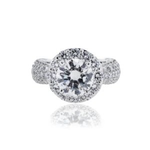3.06 Carat Round Brilliant Diamond Ring | Brilliant White | 18K White Gold