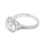 4.08 Carat Round Brilliant Halo Diamond Ring | Brilliant White | 18K White Gold - Image 4
