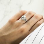 4.08 Carat Round Brilliant Halo Diamond Ring | Brilliant White | 18K White Gold - Image 6