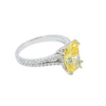 3.83 Carat Radiant Statement | Fancy Yellow | 18K White Gold | Sunlit Royal Radiance - Image 3