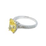 3.83 Carat Radiant Statement | Fancy Yellow | 18K White Gold | Sunlit Royal Radiance - Image 4