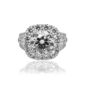 7.22 Carat Round Brilliant Diamond Ring | Brilliant White | 18K White Gold