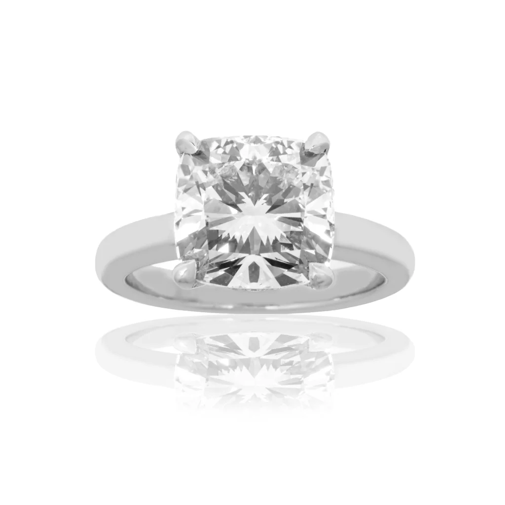 4.17 Carat Cushion Diamond Ring | Mixed / Other | 18K White Gold | Effortless Elegance