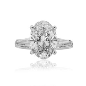 5.11 Carat Oval Diamond Ring | Brilliant White | 18K White Gold | Timeless Brilliance