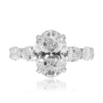 7.86 Carat Oval Diamond Ring | Brilliant White | 18K White Gold | Radiant Elegance