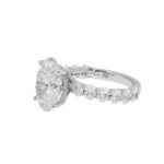7.38 Carat Oval Diamond Ring | Mixed / Other | 18K White Gold | Refined Grandeur | Heirloom - Image 6
