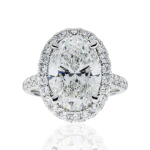 5.97 Carat Oval Diamond Ring | Brilliant White | 18K White Gold | Timeless Brilliance