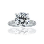 7 Carat Round Brilliant Diamond Ring | Brilliant White | 18K White Gold - Image 2