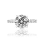 7.02 Carat Round Brilliant Diamond Ring | Brilliant White | 18K White Gold