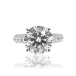 8.29 Carat Round Brilliant Diamond Ring | Brilliant White | 18K White Gold - Image 2