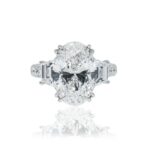 9.76 Carat Oval Diamond Ring | Brilliant White | 18K White Gold | Timeless Brilliance - Image 2