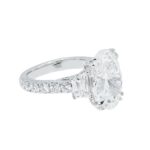 9.76 Carat Oval Diamond Ring | Brilliant White | 18K White Gold | Timeless Brilliance - Image 3