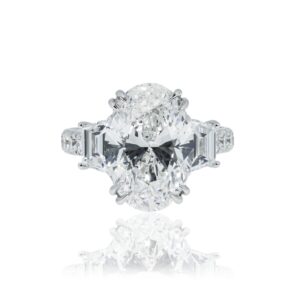9.76 Carat Oval Diamond Ring | Brilliant White | 18K White Gold | Timeless Brilliance