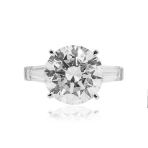 8.51 Carat Round Brilliant Diamond Ring | Brilliant White | 18K White Gold