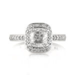 2.17 Carat Cushion Diamond Ring | Brilliant White | 14K White Gold | Effortless Elegance