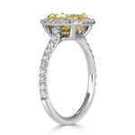 2 Carat Radiant Diamond Ring | Fancy Yellow | 14K White Gold | Sunlit Royal Radiance - Image 5