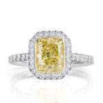 2 Carat Radiant Diamond Ring | Fancy Yellow | 14K White Gold | Sunlit Royal Radiance