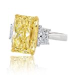 10.07 Carat Radiant Diamond Ring | Fancy Yellow | VVS2 | 14K White Gold - Image 2