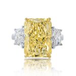 10.07 Carat Radiant Diamond Ring | Fancy Yellow | VVS2 | 14K White Gold