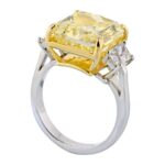 10 Carat Radiant Diamond Ring | Fancy Yellow | 14K White Gold | Colour-Collector’s Treasure - Image 3