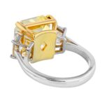 10 Carat Radiant Diamond Ring | Fancy Yellow | 14K White Gold | Colour-Collector’s Treasure - Image 4