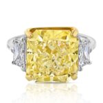 10 Carat Radiant Diamond Ring | Fancy Yellow | 14K White Gold | Colour-Collector’s Treasure