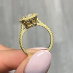 2.28 Carat Radiant Halo Diamond Ring | Fancy Yellow | 14K White Gold - Image 3