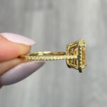 2.28 Carat Radiant Halo Diamond Ring | Fancy Yellow | 14K White Gold - Image 5