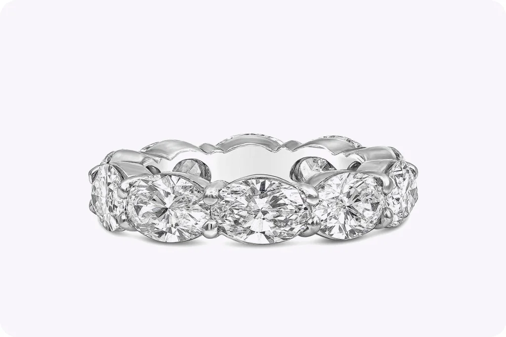 7.4 Carat Oval Band | Brilliant White | 18K Gold | Refined Grandeur | Collector-Grade
