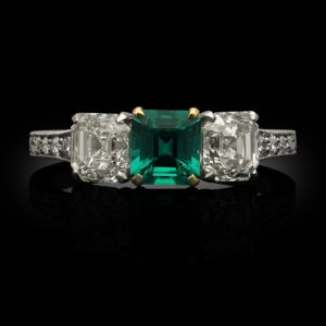 Emerald Diamond Ring | 14K White Gold | Pure Sophistication