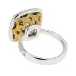 10 Carat Cushion Halo Diamond Ring | Fancy Yellow | 14K White Gold | Sunlit Royal Radiance - Image 5