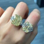 10 Carat Cushion Diamond Ring | Fancy Yellow | 14K White Gold | Sunlit Royal Radiance - Image 3