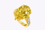 10.06 Carat Pear Diamond Ring | Fancy Yellow | 14K Yellow Gold | Colour-Collector’s Treasure - Image 6