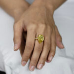 10.06 Carat Pear Diamond Ring | Fancy Yellow | 14K Yellow Gold | Colour-Collector’s Treasure